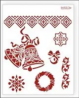 Трафарет пластиковый многоразовый Колокольчики Ажур (20х25) (НГ010)