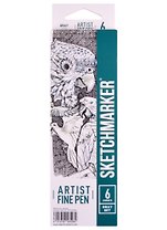 Ручки капиллярные 6цв Artist fine pen Grey, к/к, Sketchmarker