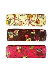 Пенал-косметичка 1отд. "Совы. Owls на дереве" с наполнит., ПВХ, ассорти