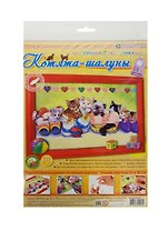 Набор для изгот. картины Котята-шалуны (АБ 24-516) (21х30см) (35дет.+рамка+объемный скотч) (Объемная аппликация) (8+) (упаковка)