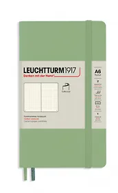 Записная книжка A6, 61 лист в точку "Classic", мягкая обложка, шалфей, Leuchtturm1917