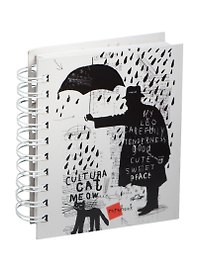Записная книжка А6 180л кл. "Графика. Человек и кошка" 7БЦ, евроспираль, мат.лам, выб.лак, Listoff