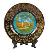 Тарелка Дагестан Дербент Крепость (фарфор D15 цв.черный)
