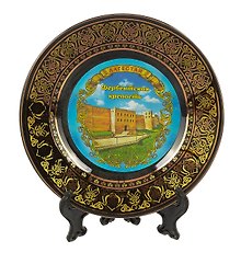 Тарелка Дагестан Дербент Крепость (фарфор D15 цв.черный)