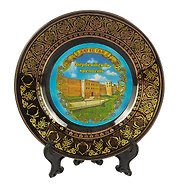 Тарелка Дагестан Дербент Крепость (фарфор D15 цв.черный)