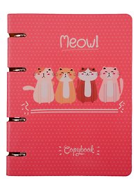 Тетрадь на кольцах «Cute & Funny. Meow» 100 листов в клетку, А5, сменный блок - Unnika