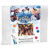 Картина для раскрашивания по номерам. Геншин. Ночная гармония струн. 40х50 см