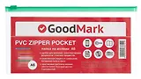 Папка на молнии А6 прозрачная, GoodMark