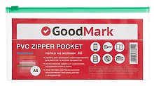 Папка на молнии А6, прозрачная, GoodMark