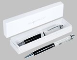 Ручка подарочная шариковая синяя "Glam Shine" черн.корпус, чешск.кристаллы, карт.футляр, Silwerhof