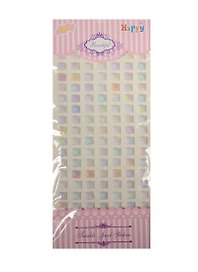 Наклейки квадраты, 105 шт, 0.8 см, белые