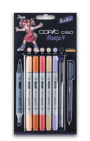 Набор маркеров Copic Ciao "Манга 4", 5 цветов + мультилинер 0.3 мм