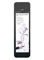 Набор карандашей ч/г "Castell 9000", 06шт., HB-8B, метал. кор.