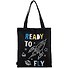 Сумка-шоппер Ready to fly (ракета) черная, текстиль 40см.*32см. - 0