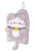 Полотенце Котик серый (флис) (25х18) (12-towel-202508-7) - 1