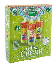 Набор для творчества. Гелевые свечи с кабашонами "Пушистики"