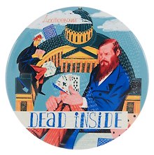 Подставка под кружку СПб Писатели Достоевский Ф. (ил.Ильюшенко) (керамика) (11 см) (ПВХ бокс)