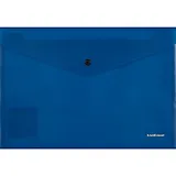 Папка-конверт А4 на кнопке "Fizzy Classic" непрозрачн.пластик, синий, Erich Krause