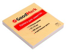 Блок бумаги 76*76 самоклеящийся 4цв 100л, пастель, GoodMark