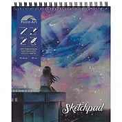 Скетчбук 168*195 30л "Романтика" белый офсет, 120г/м2, спираль, холодная фольга