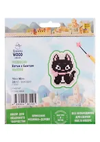 Набор для объемного творчества "Гранни Wood" Алмазная мозаика Подвеска Котик с бантом (Wp0366) (70х85) (упаковка)