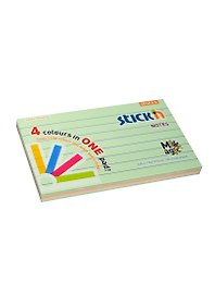 Блок бумаги 76*127мм самоклеящийся Magic пастель 4цв, 100л, Hopax