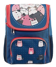 Ранец «Котики», 1–4 класс, жёсткий каркас, 1 отделение, 2 кармана, 33×25×13 см, Creativiki