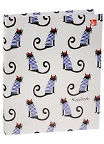 Записная книжка А6 64л кл. "Графика. Коты в тельняшках" интегр.переплет, глянц.ламинация, Listoff