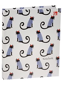 Записная книжка А6 64л кл. "Графика. Коты в тельняшках" интегр.переплет, глянц.ламинация, Listoff