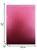 Блокнот "METALLIC", А5, 80 листов, клетка, розовый - 2