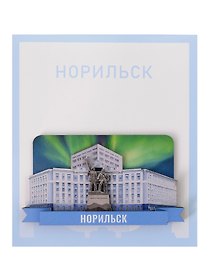 Сувенирный магнит Металлурги (Норильск) (дерево) (НрскМг1)