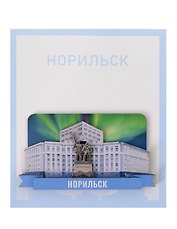 Сувенирный магнит Металлурги (Норильск) (дерево) (НрскМг1)
