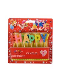 Набор свечей для торта Happy Birthday H 3 см с блестками (673606)