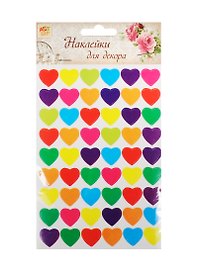 Наклейки для декора Сердца (858299) (набор/10шт.) (микс) (Арт Узор) (упаковка)