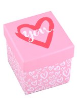 Коробка подарочная "I love you" розовая  9,5*9,5*10см. картон
