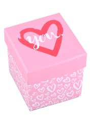 Коробка подарочная "I love you" розовая  9,5*9,5*10см. картон