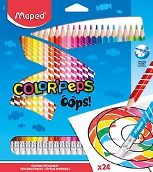 Карандаши цветные с ластиком «Color'Peps Oops», Maped, 24 цвета