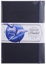 Скетчбук А5 50л "Bristol Touch" индиго, для графики и маркеров, 180г/м2