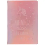 Книга для записей в линейку «Dreaming», розовый, B6, 80 листов + 48 наклеек