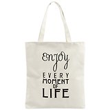 Сумка-шоппер на молнии Enjoy every moment, белая 37*38см