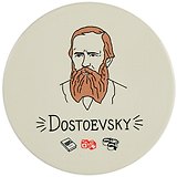 Подставка под кружку My favorite writer Достоевский (керамика) (11 см) (ПВХ бокс) (12-07671-N1)