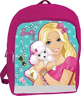 Рюкзак школьный "Barbie" 34*27,5*10см, мягкая спинка, голубой, Barbie