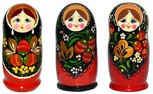 Сувенир, Матрешка. Хохлома 5м, h-15см, дерево М05-0015-4АУ