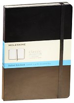Книга для записей А5, 120 листов в точку "Classic Large", черная, жесткая обложка, резинка, Moleskine