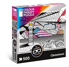 Пазл «Арт-терапия Маяк» 500 элементов + 3D очки, Clementoni
