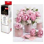 Набор для творчества. Алмазная мозаика "Пионовый букет", 20 х 25 см