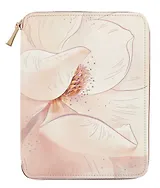 Ежедневник-органайзер недат. А5+ 120л 175*225 "Наппа. Цветок" кожзам, тв.переплет, обл.поролон, тиснение фольгой, офсет, ляссе, папка-органайзер, застежка-молния, карман, подар.упаковка