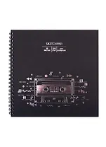 Скетчбук 195*195 20л "Music" акварельн., с перф., 200г/м2, обл картон, тисн. фольг., широкая евроспираль