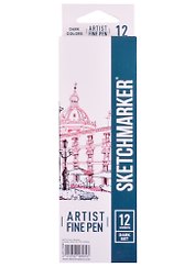 Ручки капиллярные 12цв Artist fine pen Dark colors, к/к, Sketchmarker