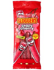 Мармелад жевательный BLOGGERS Крейзи черри, Вишня (трубочка), 75г